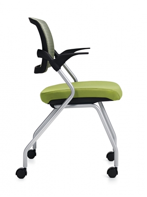 Global Spritz Flip Seat Nesting Chair w/Arms & Casters #6765C