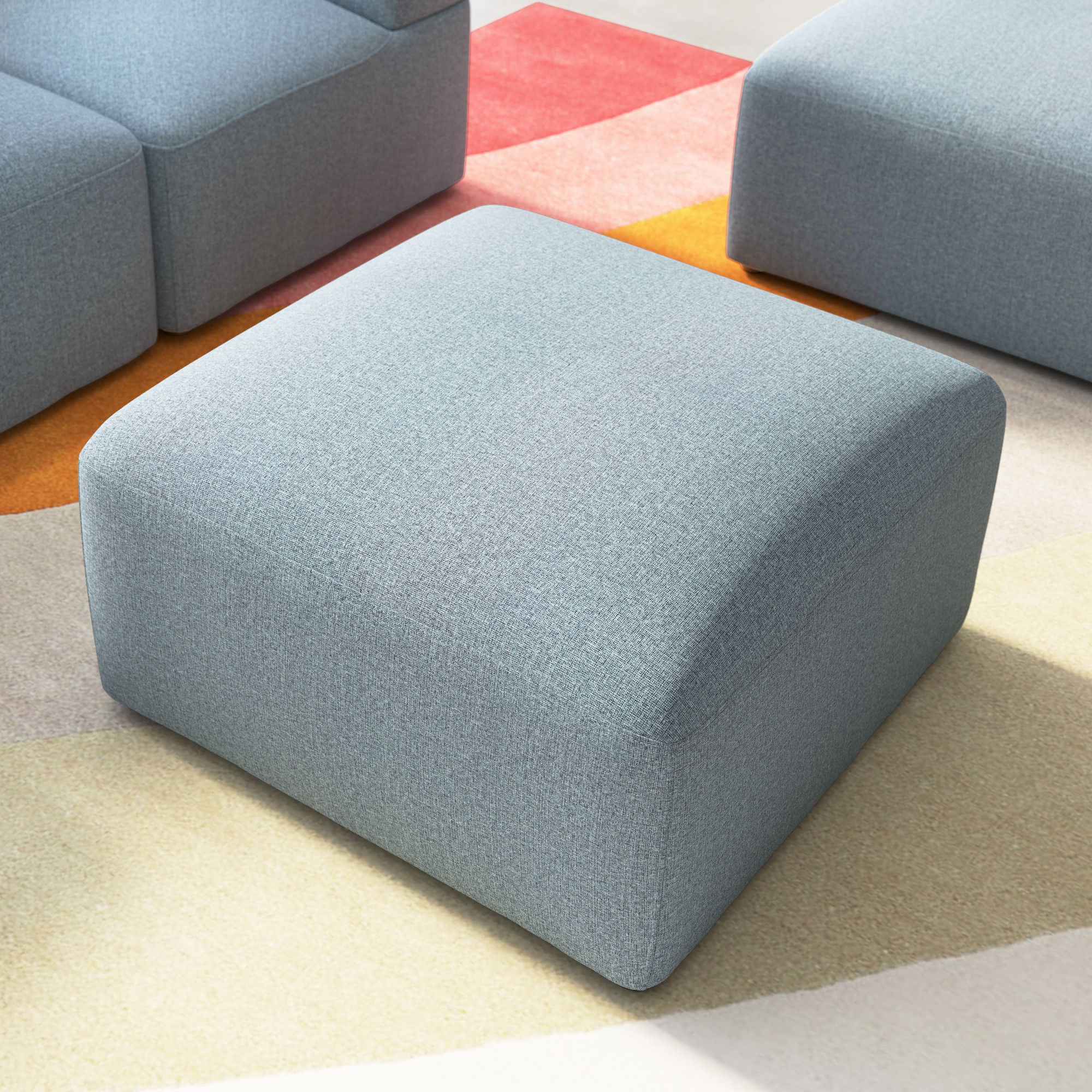 BBF Assemble Modular Lounge Ottoman in Mist Fabric