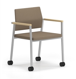 Lesro Avon Guest Chair - Upholstered Seat - Upholstered Back w/Casters AV1131C