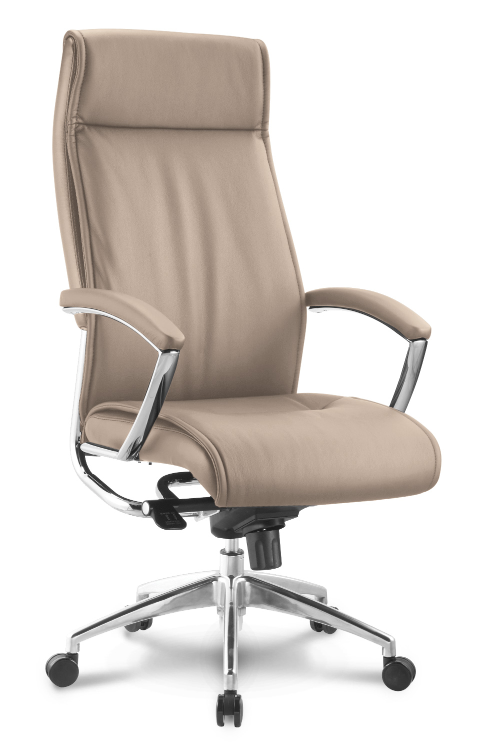 Corp Design Alto Sand Leather High Back Chair w/Fixed Arms  