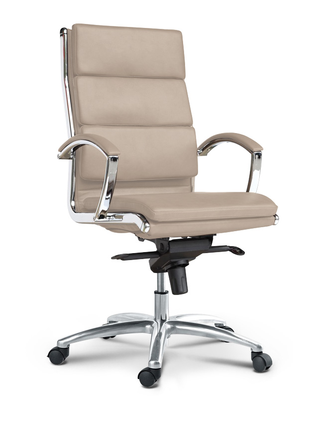 Corp Design Livello Sand Leather Executive High Back Chair 