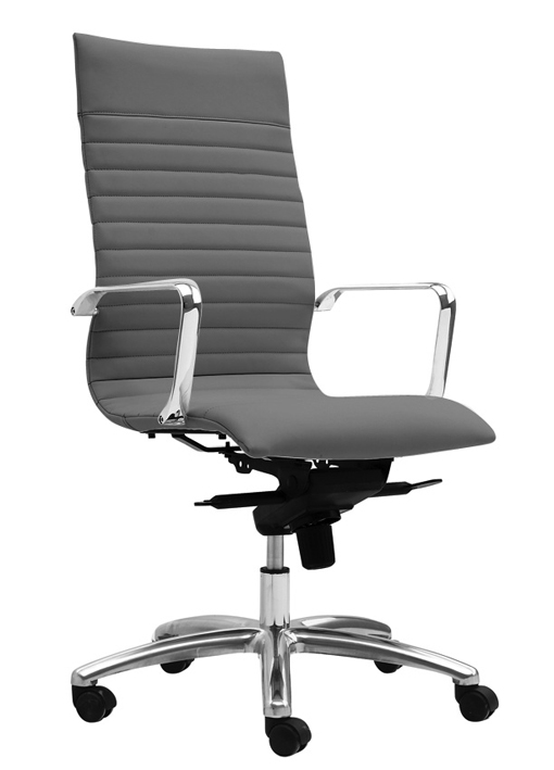 Corp Design Zetti Grey Leather Executive High Back Chair   