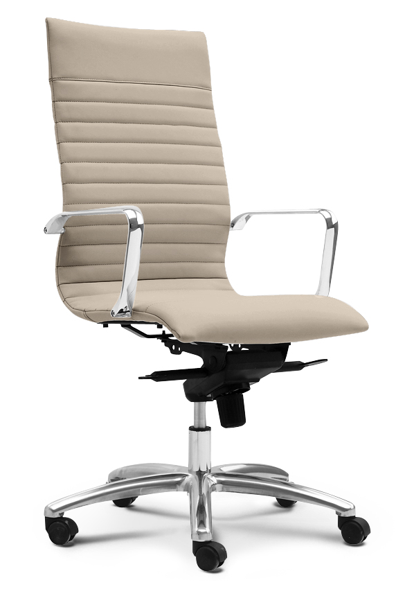 Corp Design Zetti Sand Leather Executive High Back Chair 