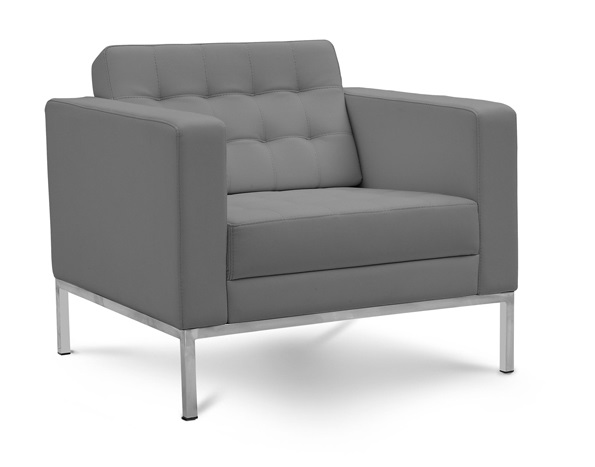 Corp Design Leather Piazza Lounge Chair - Grey