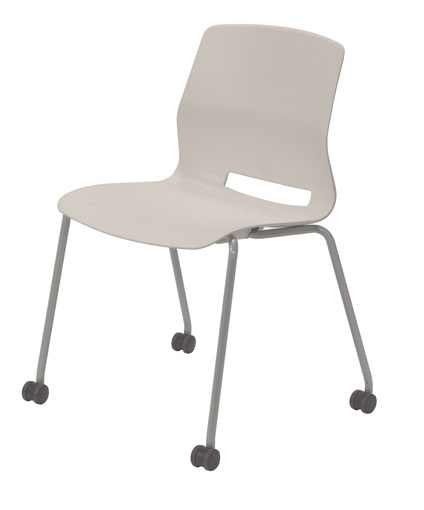 KFI Studios Imme Armless Stack Chair w/Poly Seat and Back and Casters  #CS2700 