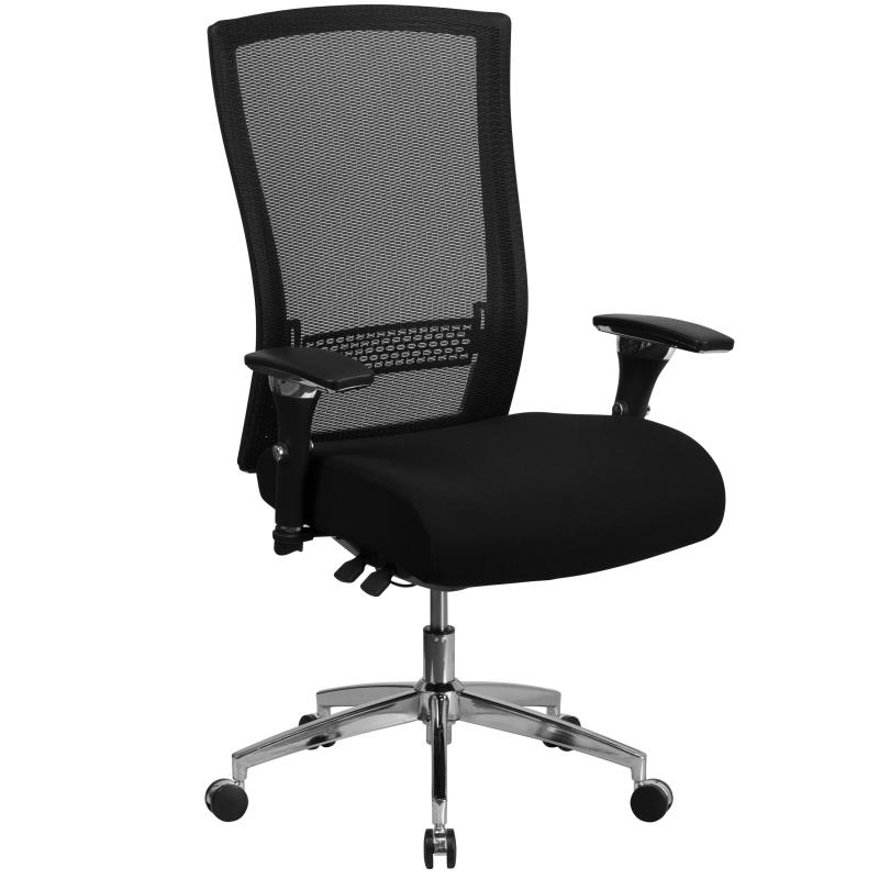 Flash HERCULES Series 24/7 Intensive Use 300 lb. Rated Black Mesh Multifunction Ergonomic Office Chair with Seat Slider GO-WY-85H-GG