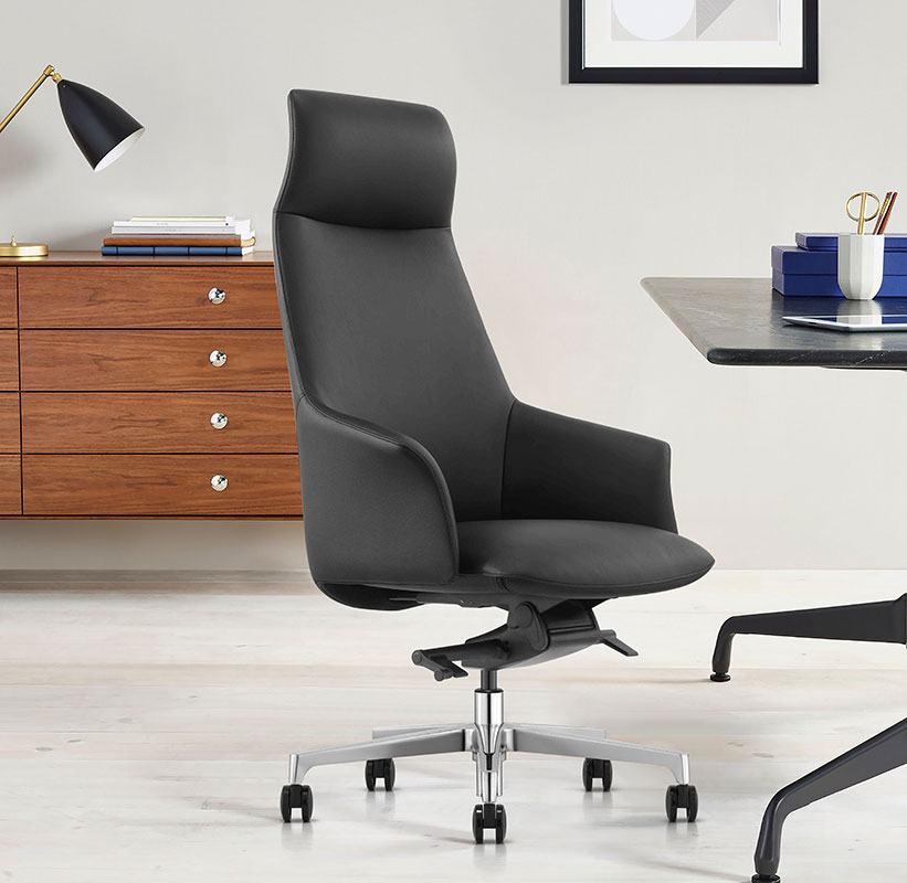 Buzz Seating Leather on Demand Black Leather Highback Executive Chair LOD148BK