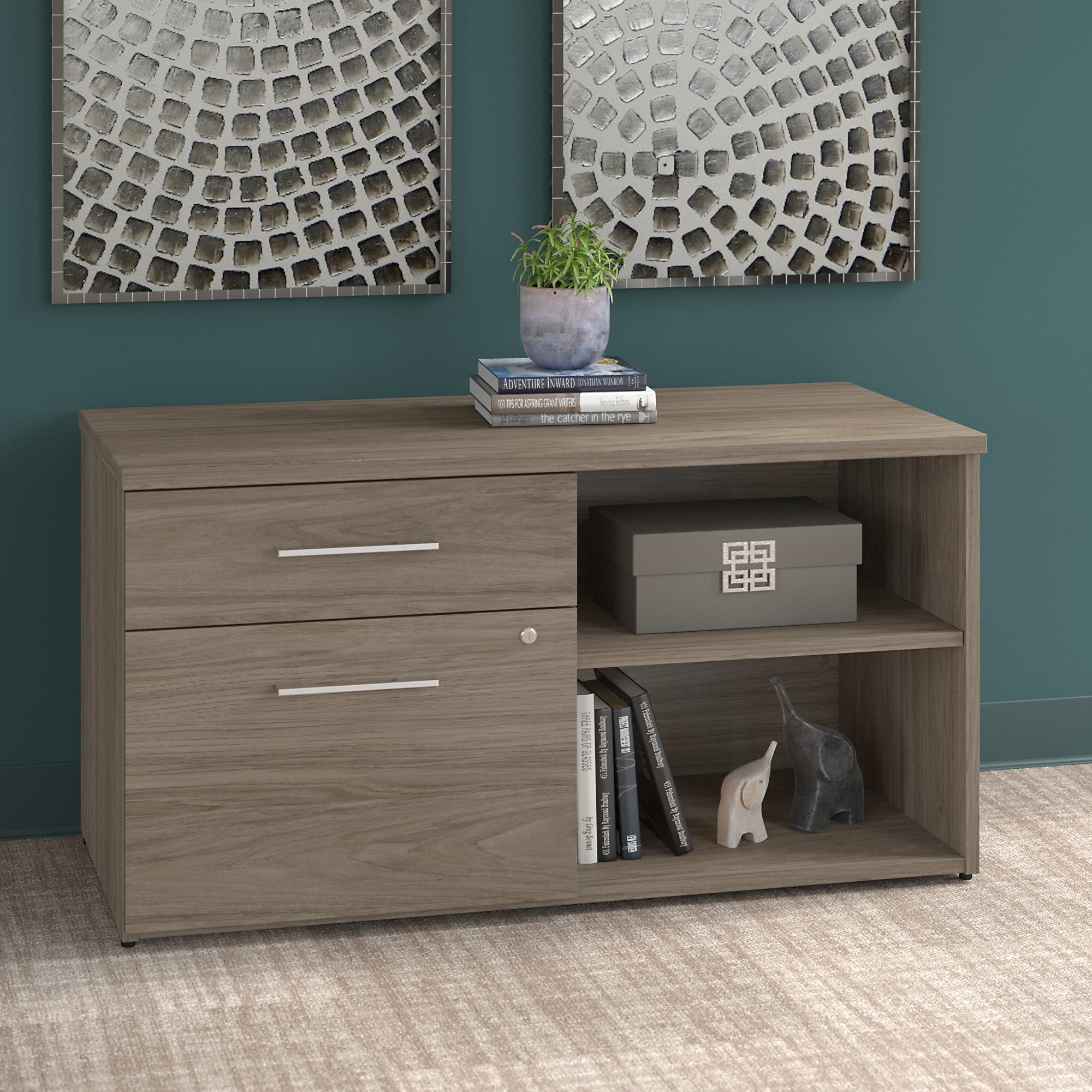 BBF Office 500 Low Storage Cabinet with Drawers and Shelves