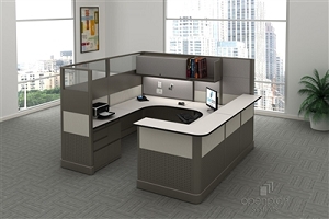 Open Plan Signature Series 8' x 8' Tile Reception Station TYPICAL 3