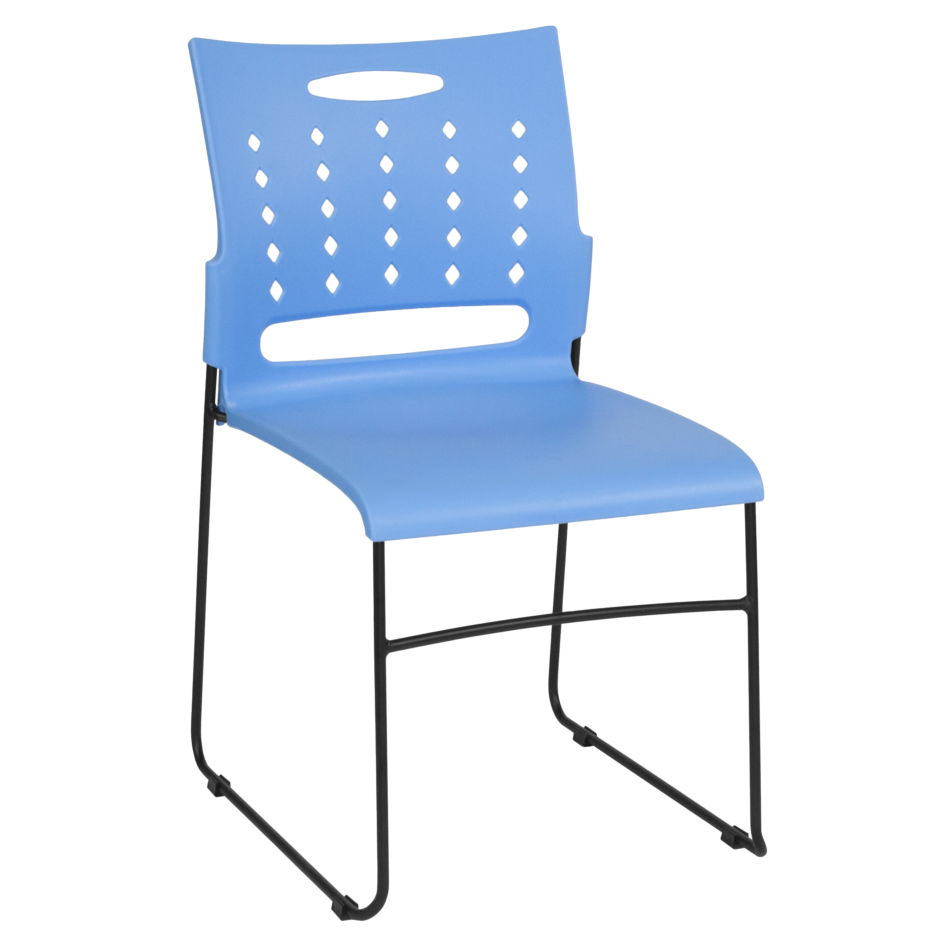 Flash HERCULES Series 881 lb. Capacity Blue Sled Base Stack Chair with Air-Vent Back - RUT-2-BL-GG  