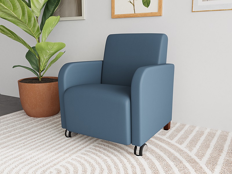 Lesro Siena Series Guest Chair With Casters SN1101C