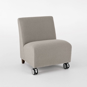 Lesro Siena Series Oversize Armless Guest Chair With Casters SN1202C