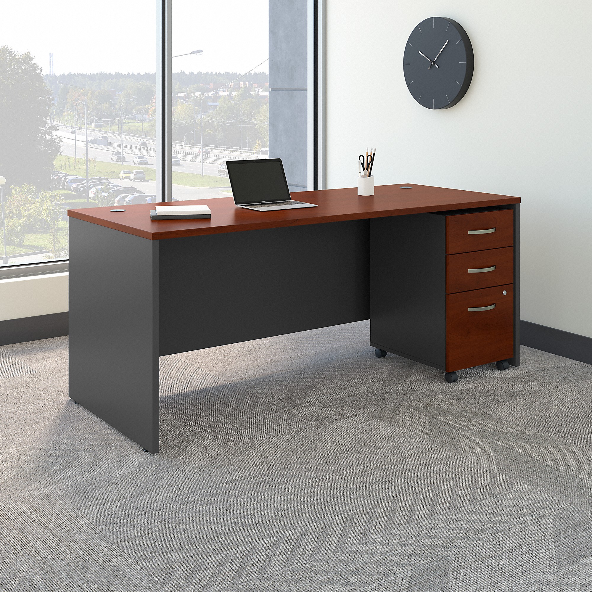 BBF Series C 72W x 30D Office Desk with Mobile File Cabinet