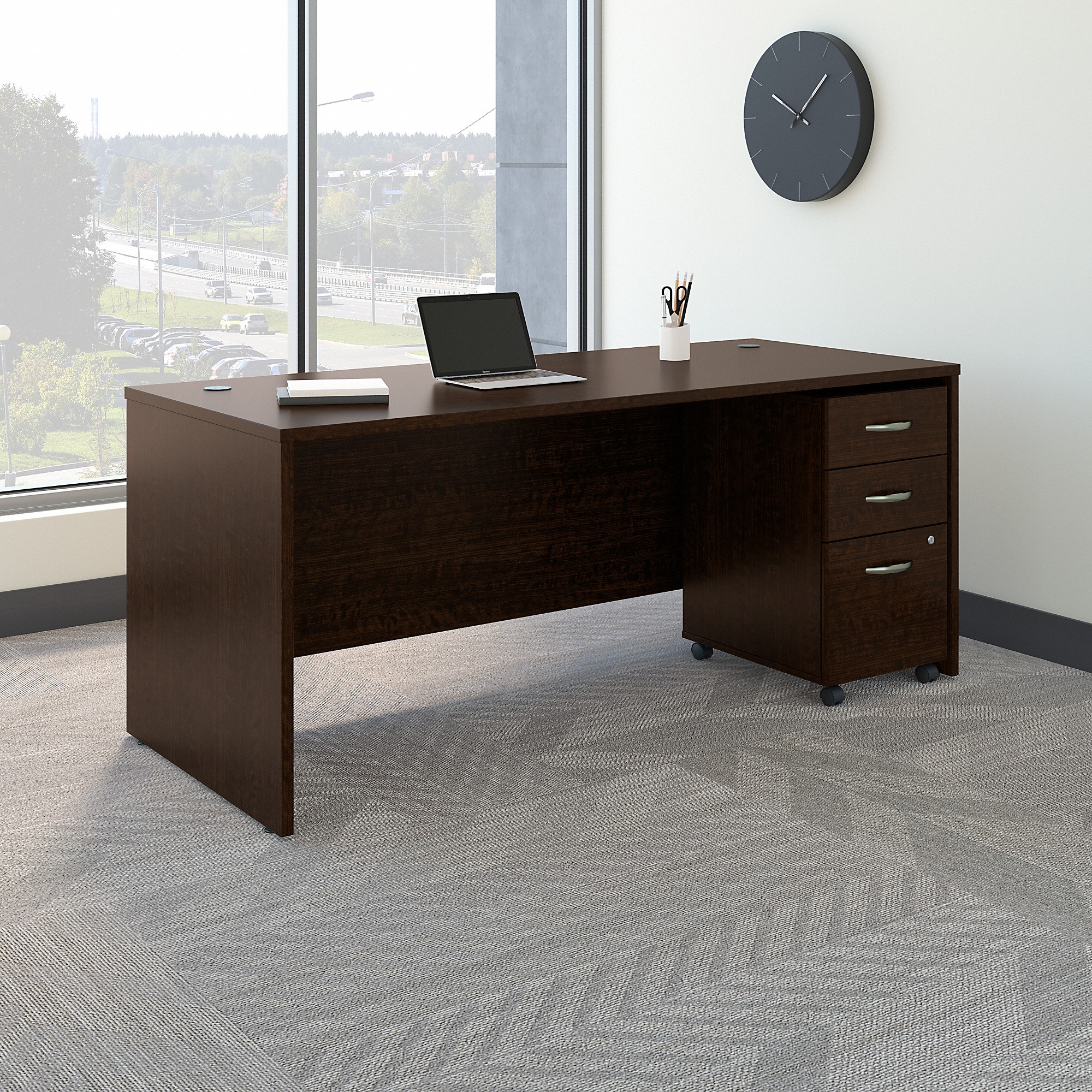 BBF Series C 72W x 30D Office Desk with Mobile File Cabinet