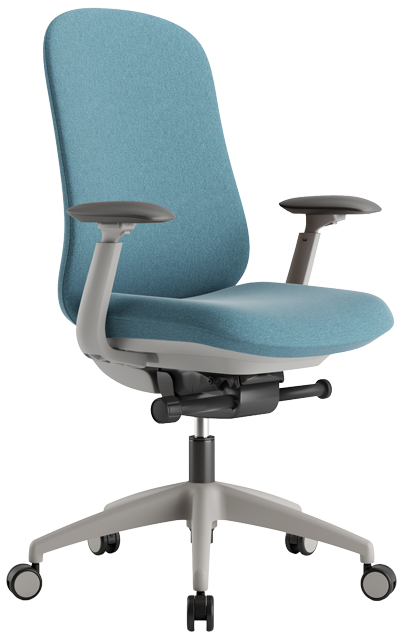 Buzz Seating Brella Ergonomic Office Chair - Gray Frame w/Blue Fabric